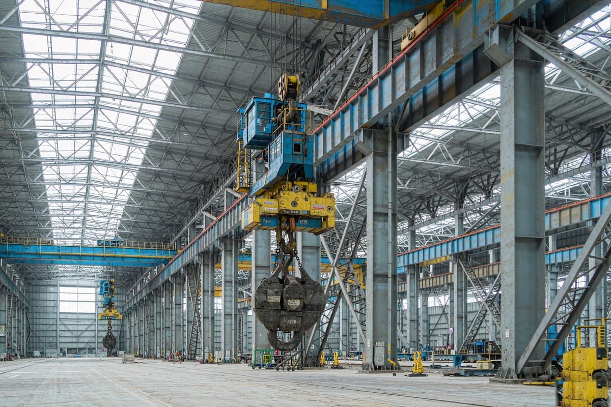 Heavy crane bay interior